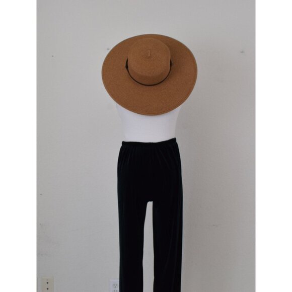 Vintage 90s Forest Green Velvety‎ Stretch Pull-On pants size L | 24-32 waist - Picture 3 of 10